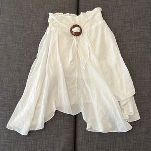 NWOT Blanc du Nil White Cotton Skirt or Swimsuit Cover-Up